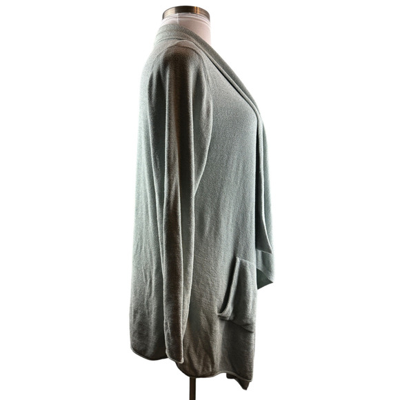 Barefoot Dreams CozyChic Ultra Lite Hi Lo Cardi Seafoam Green Plus Size 2X - Picture 7 of 12